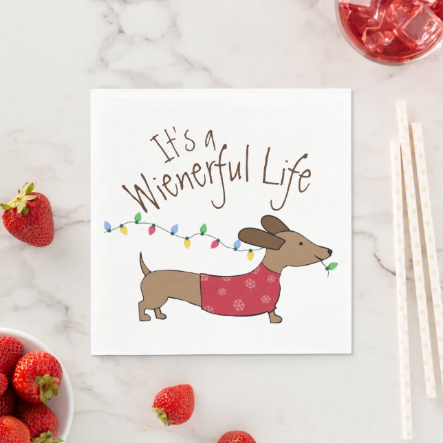 Guardanapo De Papel Festa de Natal do Dachshund Wieneric Life (Insitu)