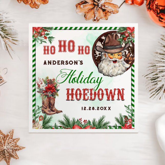 Guardanapo De Papel Festa de Natal dos Papais noeis de Cowboy Ocidenta (Criador carregado)