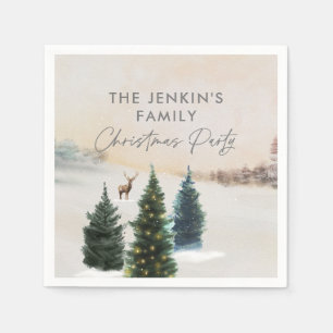 Guardanapo De Papel Festa de Natal Elegante da Wonderland de inverno