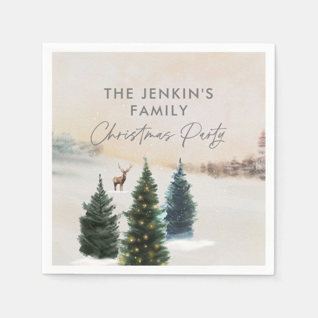 Guardanapo De Papel Festa de Natal Elegante da Wonderland de inverno (Frente)