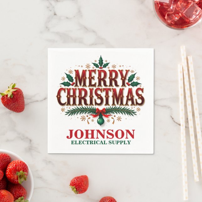 Guardanapo De Papel Festa de Natal Holly Office (Insitu)