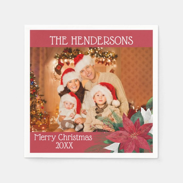 Guardanapo De Papel Festa de Natal Poinsettia Napkins (Frente)