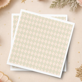 Guardanapo De Papel Festa de Natal Préppy Argyle Pêssego Hortelã