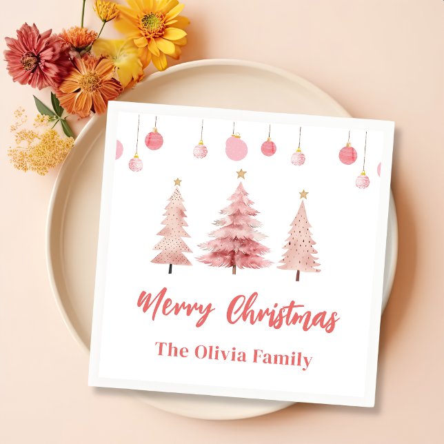 Guardanapo De Papel Festa de Natal Rosa (Criador carregado)