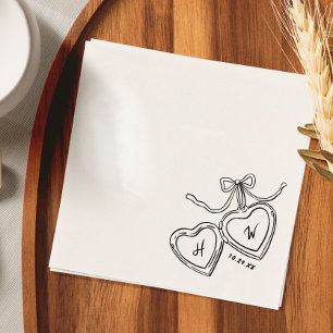 Guardanapo De Papel Festa de noivado de Casamento Whimsical Heart Pent