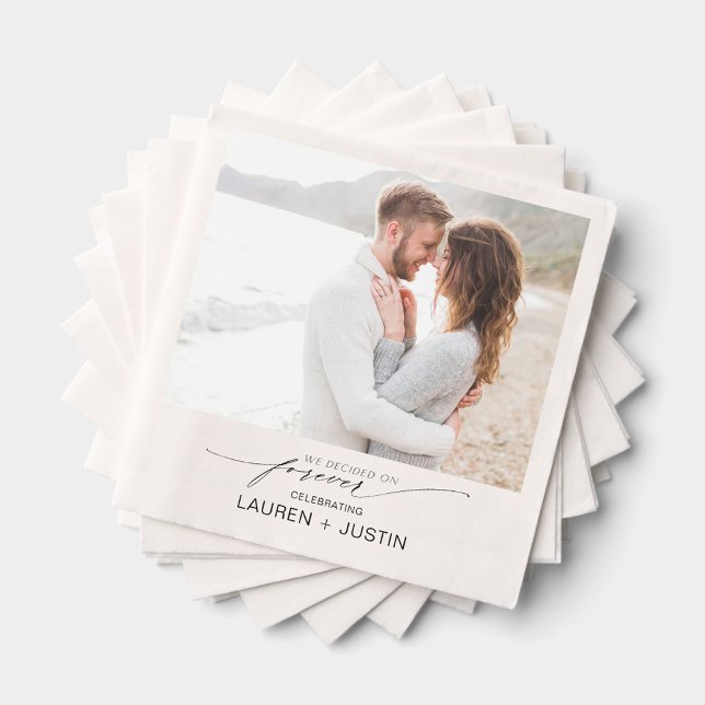 Guardanapo De Papel Festa de noivado de Fotografias de Script Moderno  (Criador carregado)