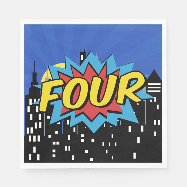 Guardanapo De Papel Festa de Noivado do Super Herói (Frente)