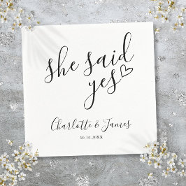 Guardanapo De Papel Festa de Noivado Ela Disse Sim Amor Coração