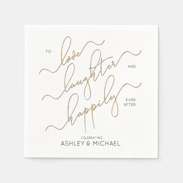 Guardanapo De Papel Festa de noivado Feliz Para Sempre Após O Noivado (Frente)