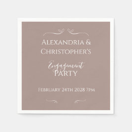 Guardanapo De Papel Festa de noivado Moderna de Casamento Chic