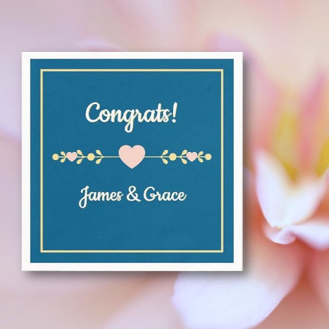 Guardanapo De Papel Festa de noivado personalizada com Corações! (Criador carregado)