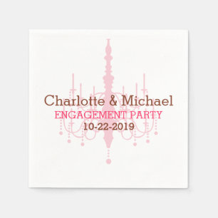 Guardanapo De Papel Festa de noivado Rosa Chandelier Napkins