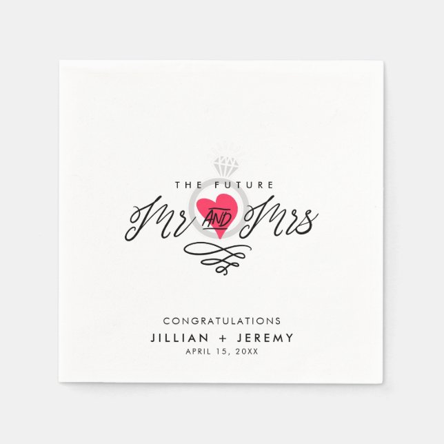 Guardanapo De Papel Festa de noivado Sra. Napkins (Frente)