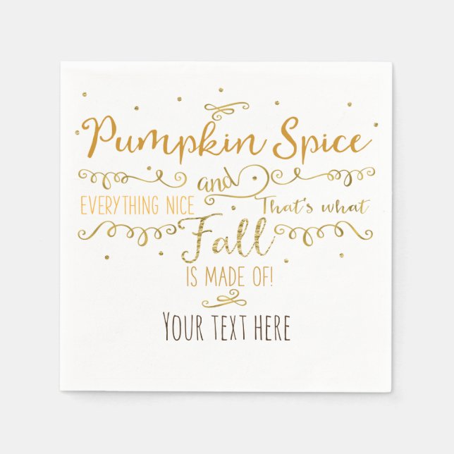 Guardanapo De Papel Festa de Outono Pumpkin Spice & Everything Nice (Frente)
