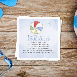 Guardanapo De Papel Festa de Piscina de Aquarela de Verão Personalizad