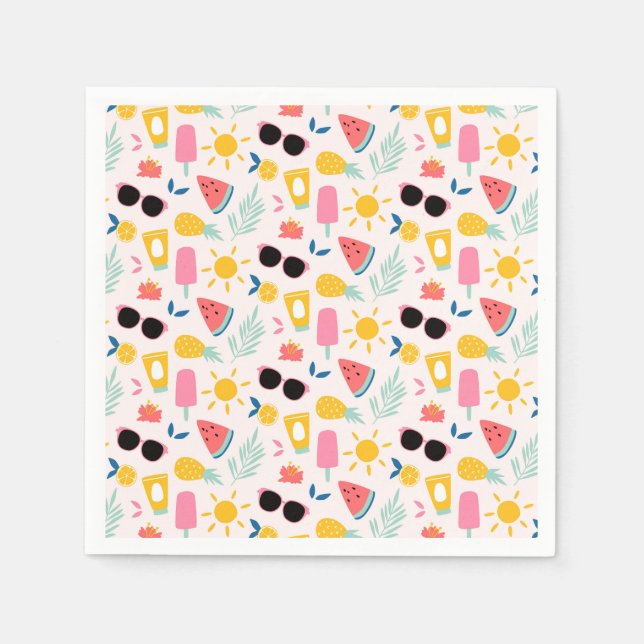 Guardanapo De Papel Festa de Piscina de Verão (Frente)