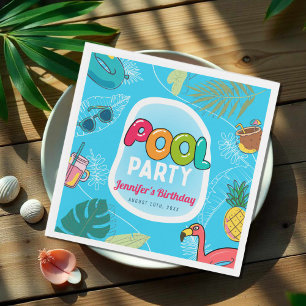 Guardanapo De Papel Festa de Piscina de Verão Nadando Aniversário