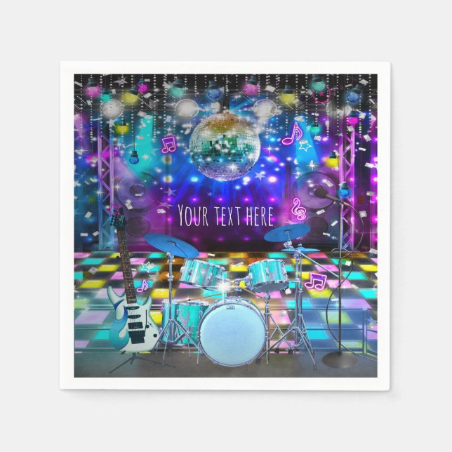 Guardanapo De Papel FESTA DE POP STAR Aniversário Dança Musical (Frente)