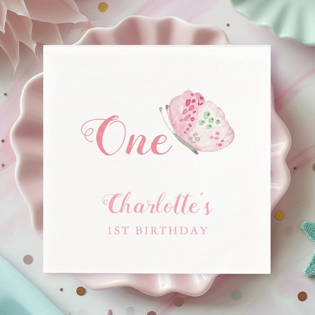 Guardanapo De Papel Festa de primeiro aniversario da Borboleta de Aqua (Criador carregado)