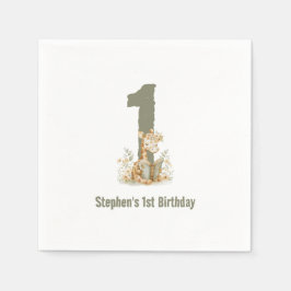 Guardanapo De Papel Festa de primeiro aniversario da Gota Verde Cute S