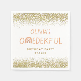 Guardanapo De Papel Festa de primeiro aniversario da Rainbow Onemagnif