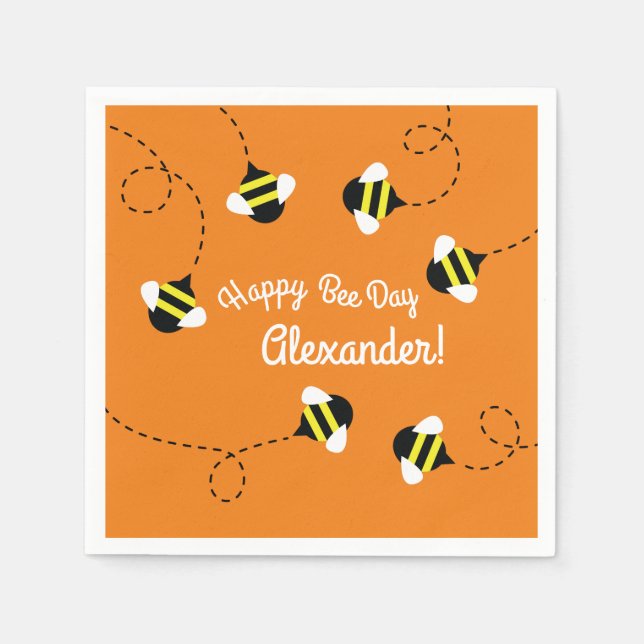 Guardanapo De Papel Festa de primeiro aniversario de Abelhas Napkins (Frente)