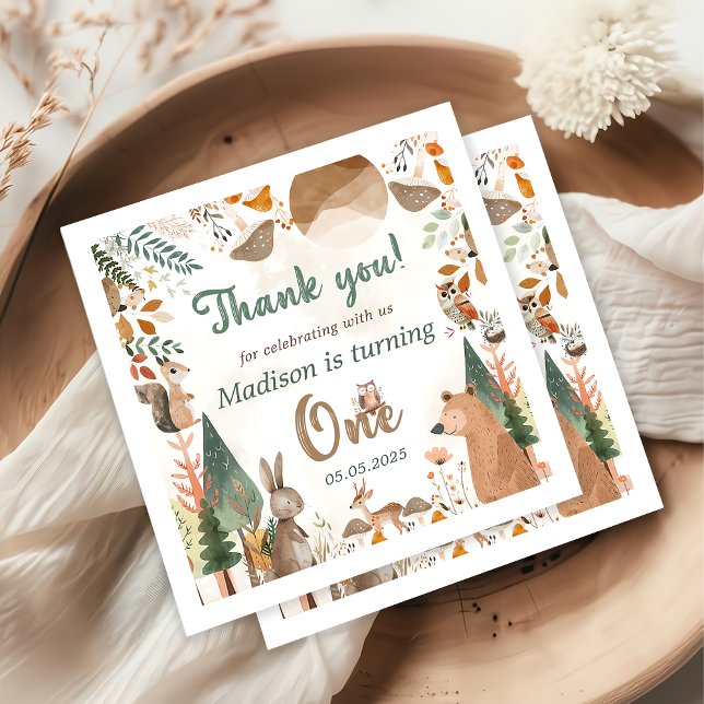 Guardanapo De Papel Festa de primeiro aniversario de Animais da Flores (Criador carregado)