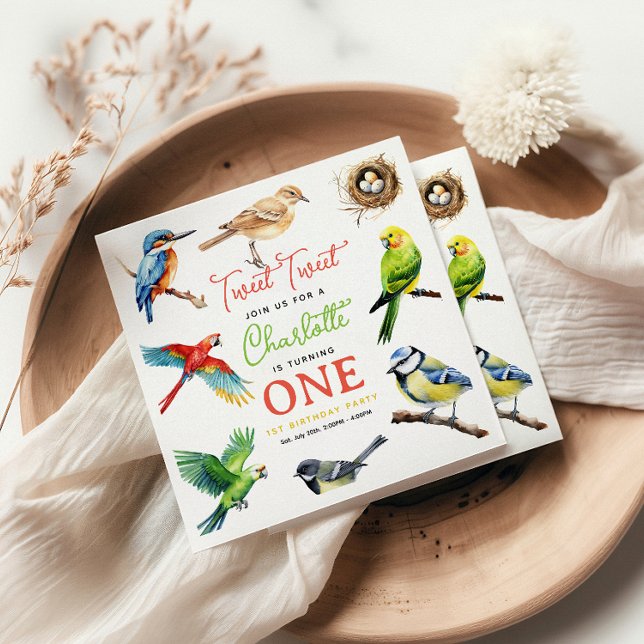 Guardanapo De Papel Festa de primeiro aniversario de Aves (Criador carregado)