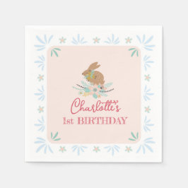Guardanapo De Papel Festa de primeiro aniversario de coelho doce e doc