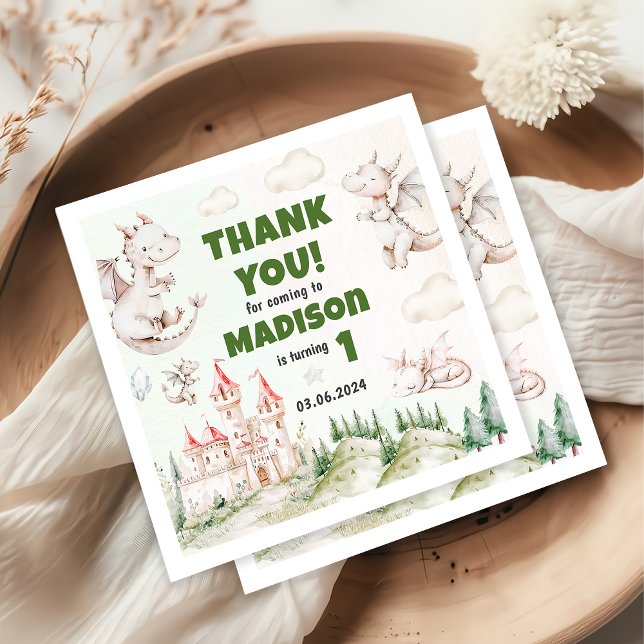 Guardanapo De Papel Festa de primeiro aniversario de Dragão Cujo (Criador carregado)