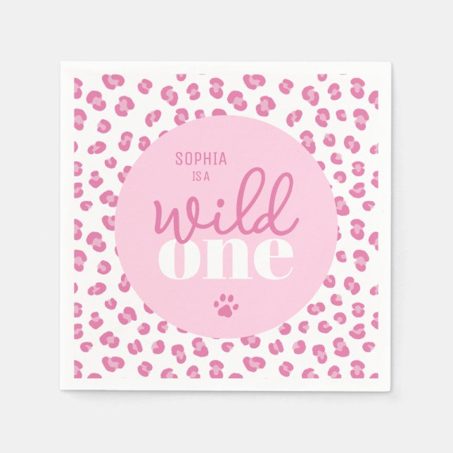 Guardanapo De Papel Festa de primeiro aniversario de Garota Selvagem e (Frente)