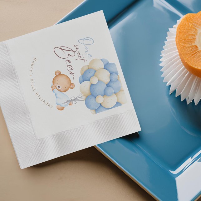 Guardanapo De Papel Festa de primeiro aniversario de Garoto de Aquarel (Criador carregado)