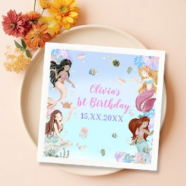 Guardanapo De Papel Festa de primeiro aniversario de Sereia