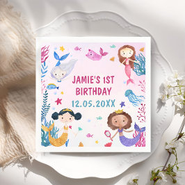 Guardanapo De Papel Festa de primeiro aniversario de Sereia