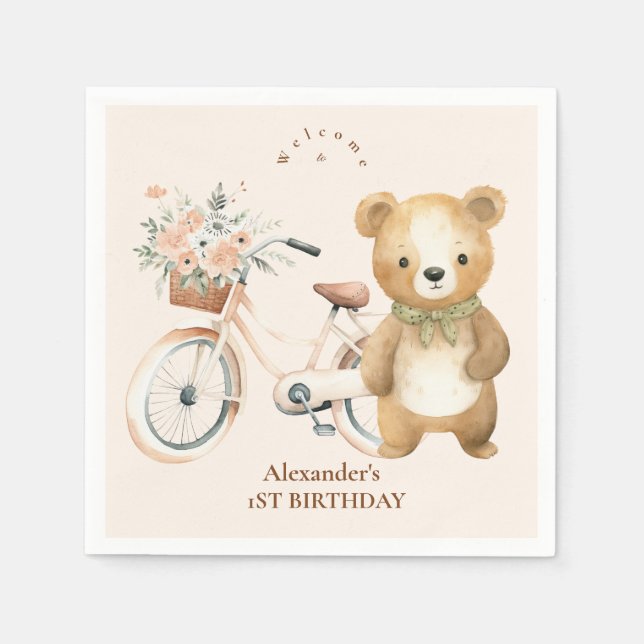 Guardanapo De Papel Festa de primeiro aniversario do Boho One Happy (Frente)