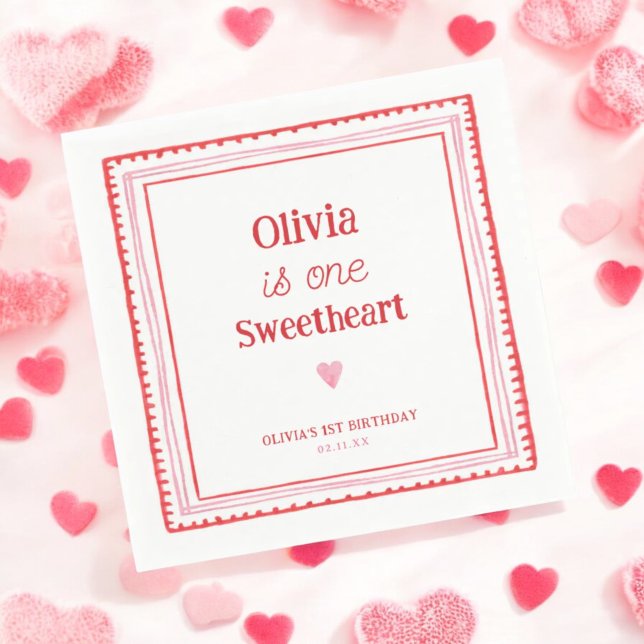 Guardanapo De Papel Festa de primeiro aniversario do Little Swetheart (Criador carregado)