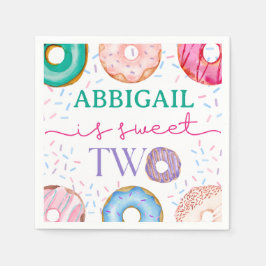 Guardanapo De Papel Festa de Rosquinha bonita dois segundos aniversári