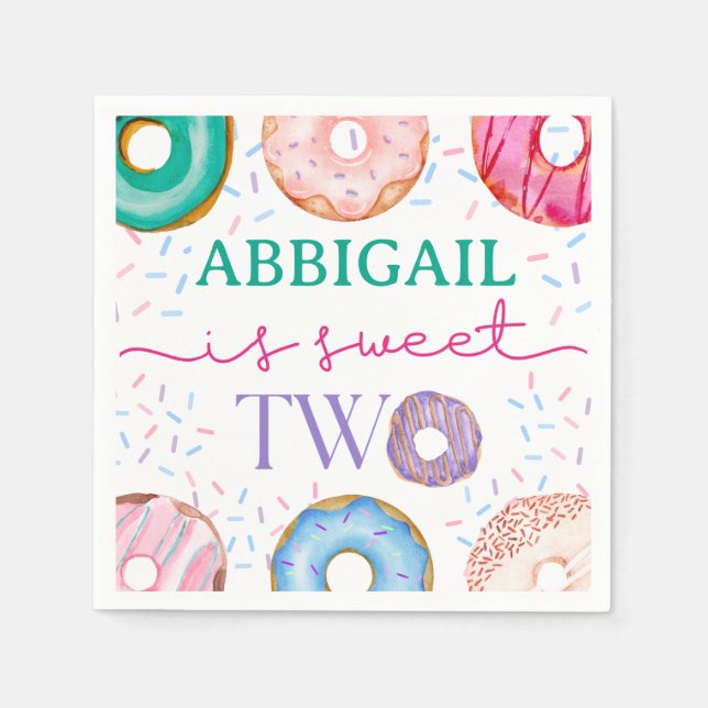 Guardanapo De Papel Festa de Rosquinha bonita dois segundos aniversári (Frente)