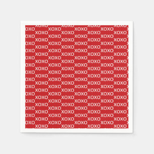 Guardanapo De Papel Festa de São Valentim Vermelho e Branco xoxo