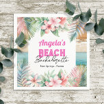 Guardanapo De Papel Festa de solteira de praia tropical<br><div class="desc">Adulto temido na praia tropical havaiana festa de solteira gráfica floral de aquarela. Praia Bachelorette</div>