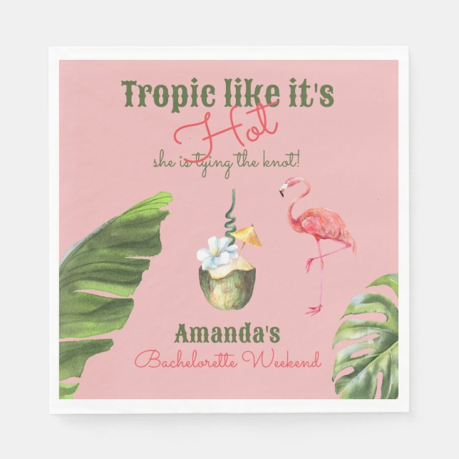 Guardanapo De Papel Festa de solteira de Primaveras de palma rosa quen (Frente)