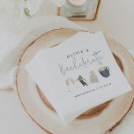 Guardanapo De Papel Festa de solteira Personalizada de resort de esqui<br><div class="desc">Coloque a cena com esses bonitos guardanapos de festa que são fáceis de personalizar para sua festa de solteira, noite de quando, ou fim de semana das meninas! Design de resort de esqui de inverno apresenta delicadas ilustrações de aquarela de óculos de champanhe, esquiador, chapéu de inverno e cacau quente...</div>