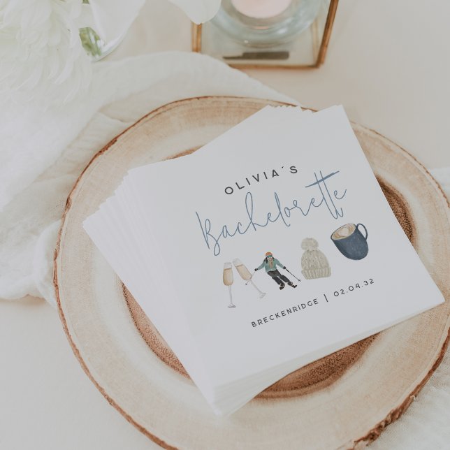 Guardanapo De Papel Festa de solteira Personalizada de resort de esqui (Criador carregado)