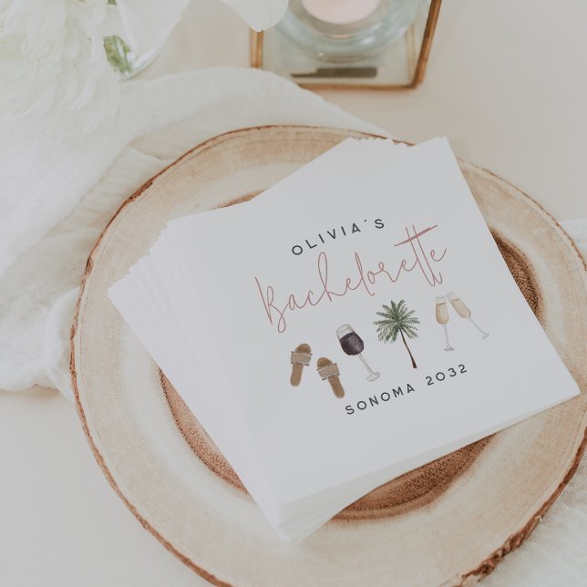 Guardanapo De Papel Festa de Solteira Personalizada no País do Vinho (Criador carregado)