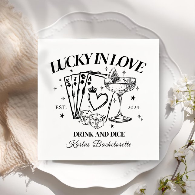 Guardanapo De Papel Festa de solteira Preta do Cocktail Moderno (Criador carregado)