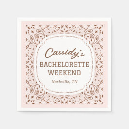 Guardanapo De Papel Festa de solteira rosa e castanha ocidental