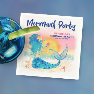 Guardanapo De Papel Festa de solteira Tropical de Praia Mermaid Cockta