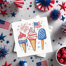 Guardanapo De Papel Festa de Sorvete de 4 de julho