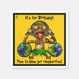 Guardanapo De Papel Festa de Tiki Design em Amarelo (Personalizado)