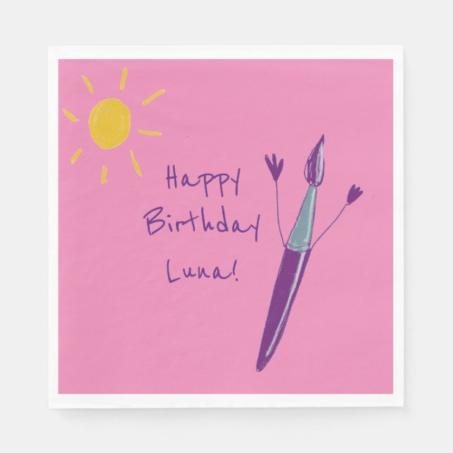 Guardanapo De Papel Festa de Trabalho de arte do Seu Filho (Frente)